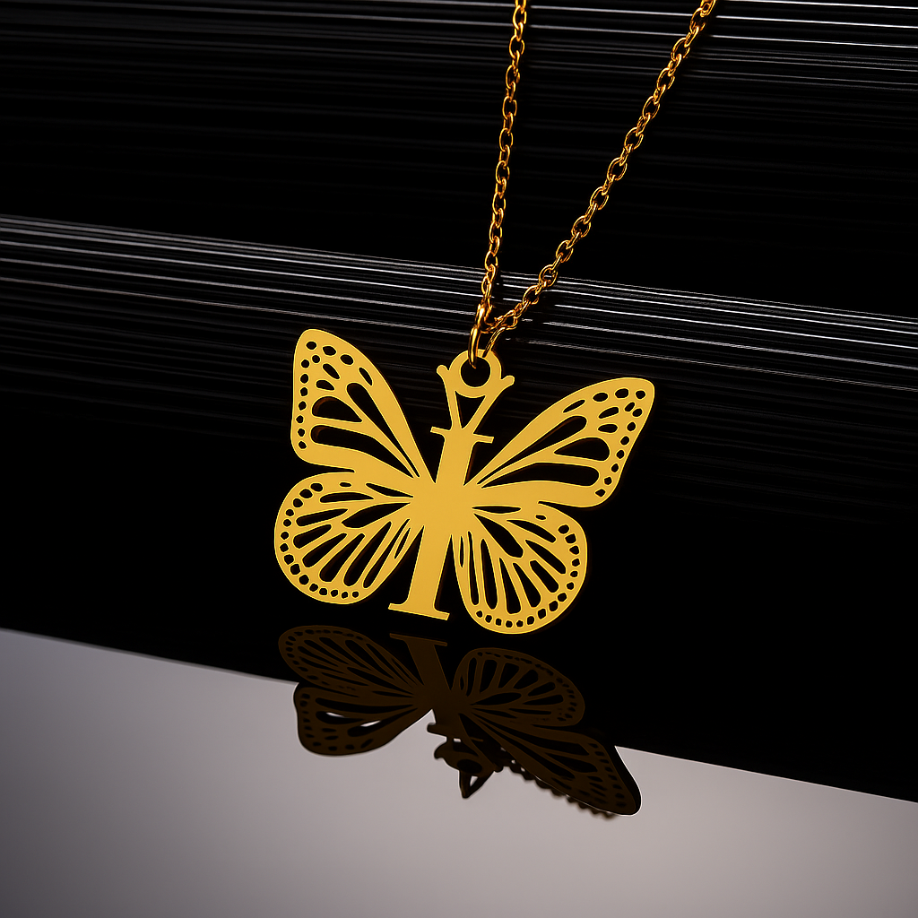 Collier Papillon Initiale Personnalisée A–Z