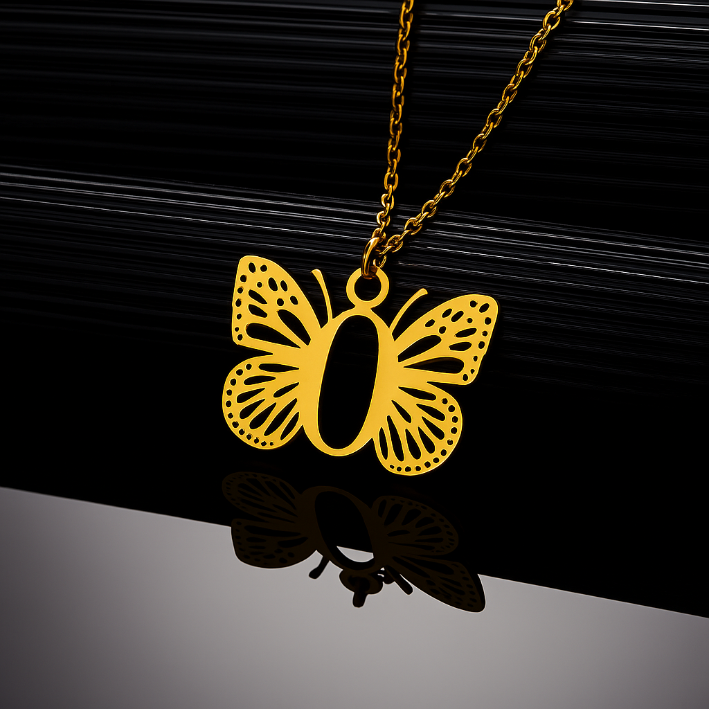 Collier Papillon Initiale Personnalisée A–Z