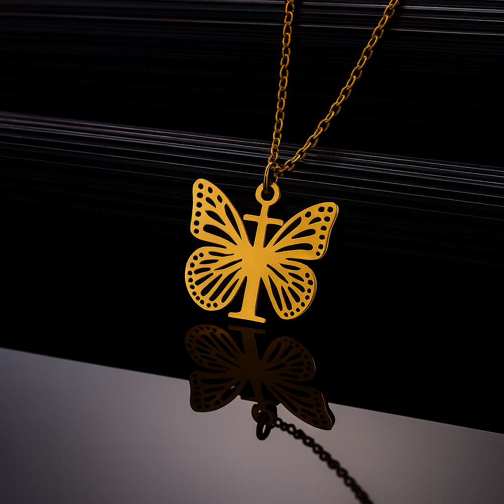 Collier Papillon Initiale Personnalisée A–Z