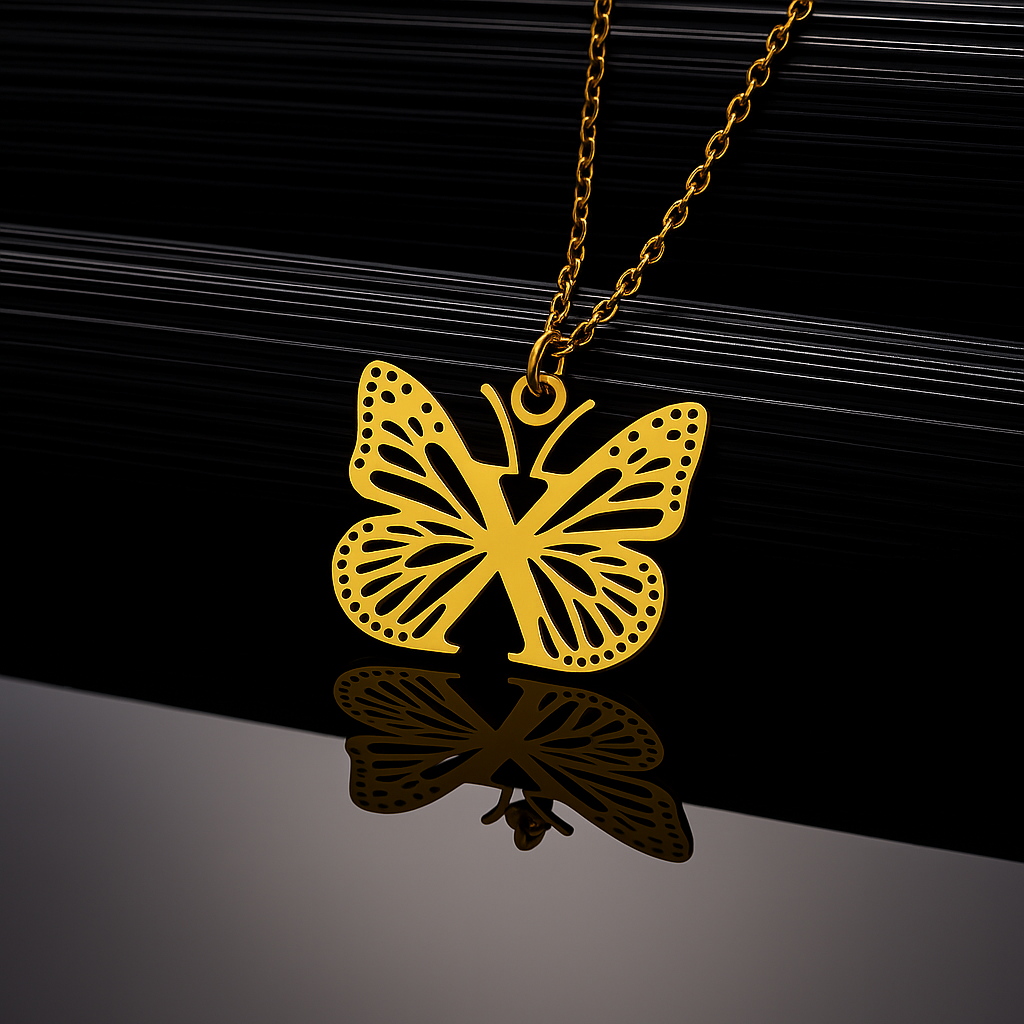 Collier Papillon Initiale Personnalisée A–Z